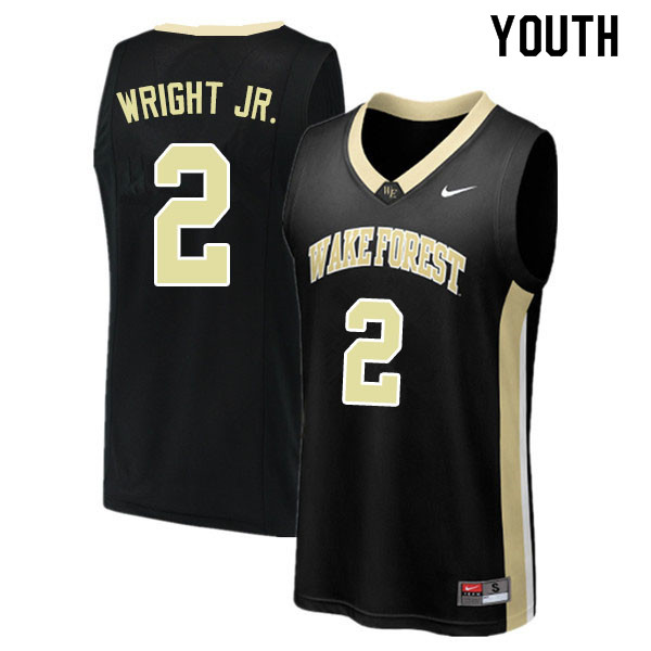 Youth #2 Sharone Wright Jr. Wake Forest Demon Deacons College Basketball Jerseys Sale-Black